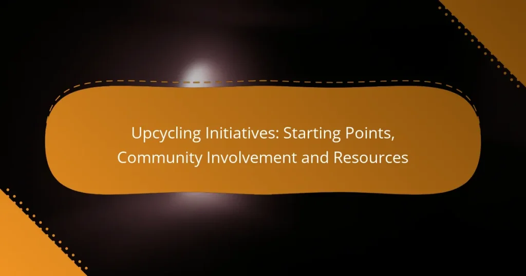 Upcycling Initiatives: Starting Points, Community Involvement and Resources