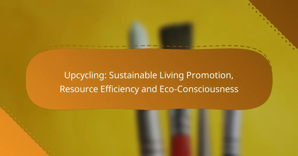 Upcycling: Sustainable Living Promotion, Resource Efficiency and Eco-Consciousness