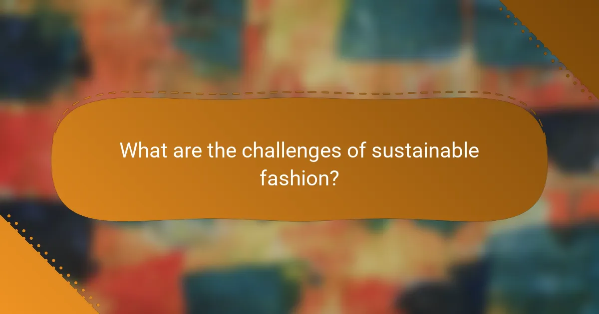 What are the challenges of sustainable fashion?