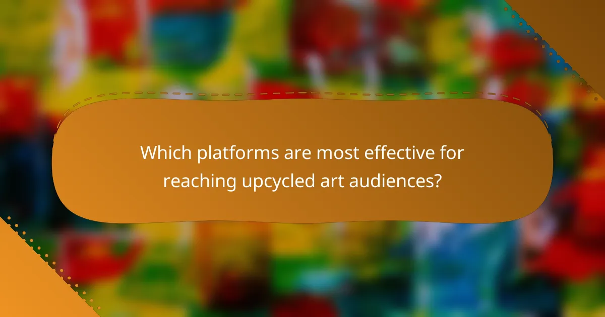 Which platforms are most effective for reaching upcycled art audiences?